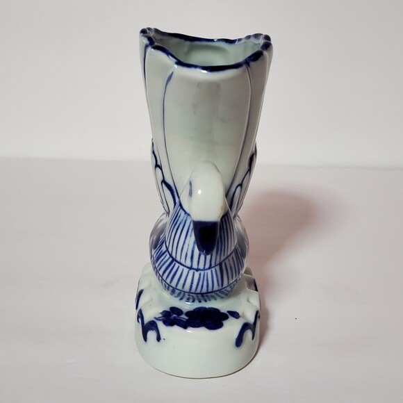 Swan Vase / Planter Blue and White Bird Vintage - Picture 9 of 10